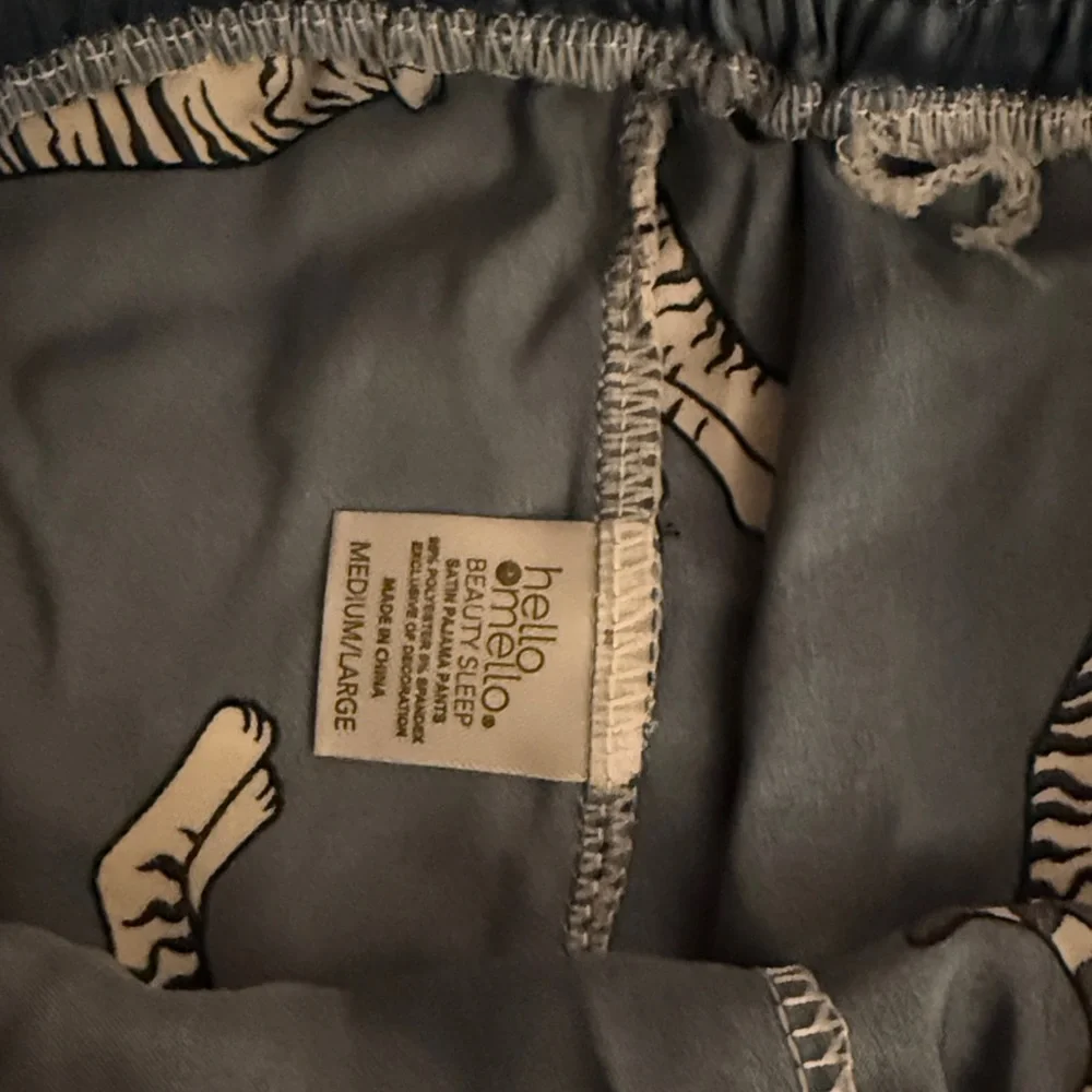 Women's Blue Tiger Print Pajama Pants - Picture 2 of 9